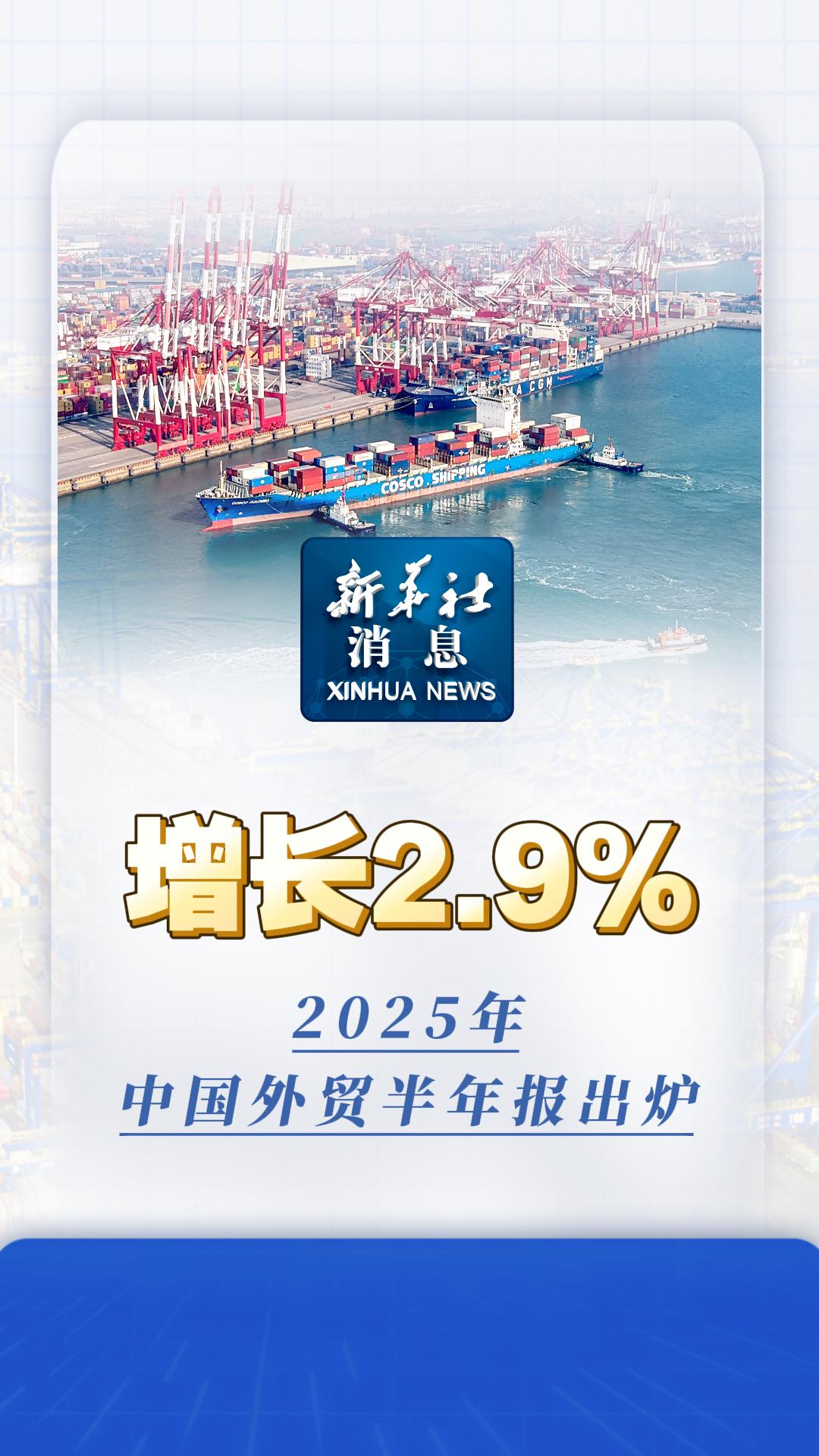 2025年上半年中國(guó)外貿(mào)穩(wěn)健增長(zhǎng)2.9%，國(guó)內(nèi)貿(mào)易展現(xiàn)強(qiáng)勁韌性與活力